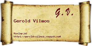 Gerold Vilmos névjegykártya